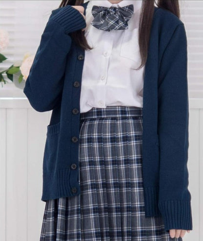 人気商品 スクールカーディガン 制服 レディース ネイビー