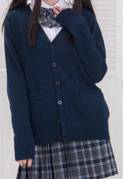 人気商品 スクールカーディガン 制服 レディース ネイビー