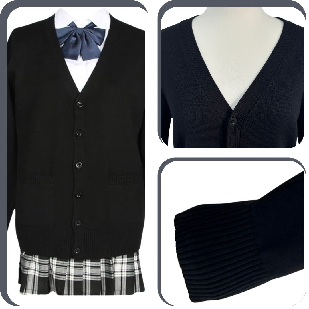 人気商品 スクールカーディガン 制服 レディース ブラック